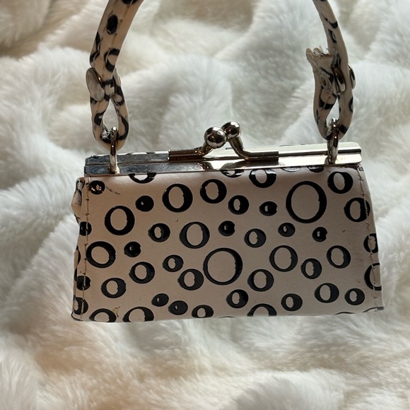 Polka Dot Mini Handbag - Black and White - Picture 2 of 6
